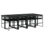 Juego de comedor de jardín 9 piezas ratán sintético negro de , Conjuntos de jardín - Ref: Foro24-3295050, Precio: 588,64 €, D...