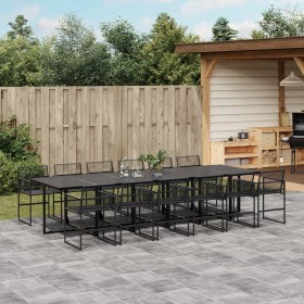 Set de comedor de jardín 13 pzas ratán sintético negro de , Conjuntos de jardín - Ref: Foro24-3295052, Precio: 908,98 €, Desc...