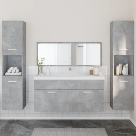 Juego muebles de baño 4 pzas madera contrachapada gris hormigón de , Muebles de baño - Ref: Foro24-3308539, Precio: 225,25 €,...