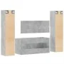 Juego muebles de baño 4 pzas madera contrachapada gris hormigón de , Muebles de baño - Ref: Foro24-3308539, Precio: 221,28 €,...