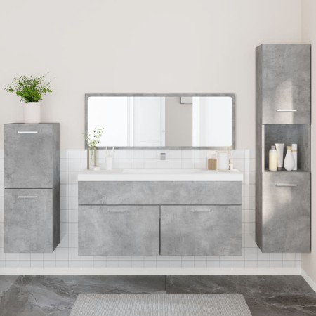 Juego muebles de baño 4 pzas madera contrachapada gris hormigón de , Muebles de baño - Ref: Foro24-3308524, Precio: 180,68 €,...