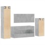 Juego muebles de baño 4 pzas madera contrachapada gris hormigón de , Muebles de baño - Ref: Foro24-3308524, Precio: 180,68 €,...