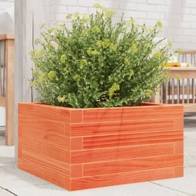 Jardinera de madera maciza de pino marrón cera 40x40x23 cm by , Pots and planters - Ref: Foro24-847180, Price: 53,92 €, Disco...