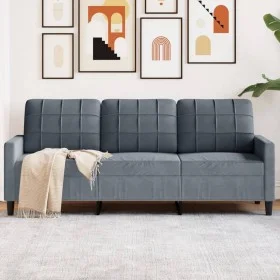 Sofá de 3 plazas terciopelo gris oscuro 180 cm de , Sofás - Ref: Foro24-4007635, Precio: 253,56 €, Descuento: %