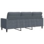 Sofá de 3 plazas terciopelo gris oscuro 180 cm de , Sofás - Ref: Foro24-4007635, Precio: 255,90 €, Descuento: %