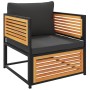 Sillón de jardín con cojines madera maciza de acacia de , Sofás modulares de exterior - Ref: Foro24-367641, Precio: 156,95 €,...