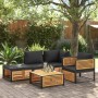 Sillón de jardín con cojines madera maciza de acacia de , Sofás modulares de exterior - Ref: Foro24-367641, Precio: 156,95 €,...