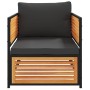Sillón de jardín con cojines madera maciza de acacia de , Sofás modulares de exterior - Ref: Foro24-367641, Precio: 156,95 €,...