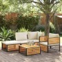 Sillón de jardín con cojines madera maciza de acacia de , Sofás modulares de exterior - Ref: Foro24-367648, Precio: 156,40 €,...