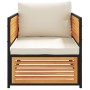 Sillón de jardín con cojines madera maciza de acacia de , Sofás modulares de exterior - Ref: Foro24-367648, Precio: 156,40 €,...