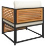 Sillón de jardín con cojines madera maciza de acacia de , Sofás modulares de exterior - Ref: Foro24-367648, Precio: 156,40 €,...