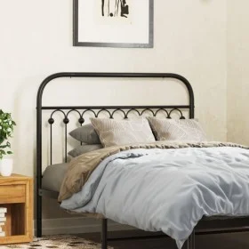 Black metal headboard 107 cm by , Headboards and footboards - Ref: Foro24-376630, Price: 41,99 €, Discount: %
