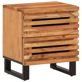 Mesita de noche de madera maciza de acacia 40x34x46 cm de , Mesitas de noche - Ref: Foro24-377428, Precio: 70,49 €, Descuento: %