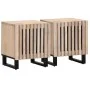 Mesitas de noche 2 uds madera de mango blanqueado 40x34x46 cm de , Mesitas de noche - Ref: Foro24-377423, Precio: 74,08 €, De...