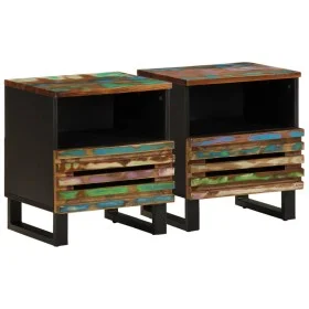 Mesitas de noche 2 uds de madera maciza reciclada 40x34x46 cm by , Nightstands - Ref: Foro24-377475, Price: 79,36 €, Discount: %
