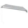 Toldo retráctil manual gris antracita y blanco 350x250 cm de , Toldos - Ref: Foro24-3216036, Precio: 446,27 €, Descuento: %