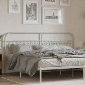 White metal headboard 200 cm by , Headboards and footboards - Ref: Foro24-376687, Price: 52,04 €, Discount: %