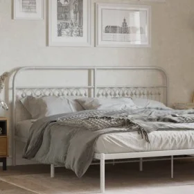 Cabecero de metal blanco 180 cm de , Cabeceros y pies de cama - Ref: Foro24-376685, Precio: 51,10 €, Descuento: %