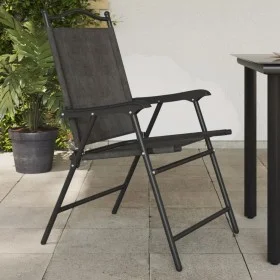 Sillas de jardín plegables 2 uds acero y textileno gris melange de , Sillas de jardín - Ref: Foro24-360197, Precio: 99,21 €, ...