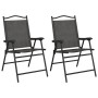 Sillas de jardín plegables 2 uds acero y textileno gris melange de , Sillas de jardín - Ref: Foro24-360197, Precio: 93,96 €, ...