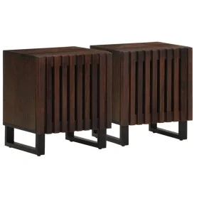 Mesitas de noche 2 uds madera maciza de mango 40x34x46 cm by , Nightstands - Ref: Foro24-377421, Price: 137,40 €, Discount: %