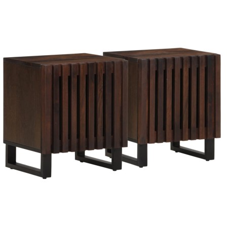 Mesitas de noche 2 uds madera maciza de mango 40x34x46 cm de , Mesitas de noche - Ref: Foro24-377421, Precio: 125,54 €, Descu...