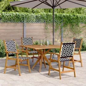 Juego de comedor de jardín 5 piezas madera maciza de acacia de , Conjuntos de jardín - Ref: Foro24-3283576, Precio: 399,15 €,...