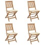 Sillas de jardín plegables 4 uds y cojines madera maciza acacia de , Sillas de jardín - Ref: Foro24-3064673, Precio: 212,23 €...