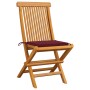 Sillas de jardín 6 uds con cojines rojo tinto madera de teca de , Sillas de jardín - Ref: Foro24-3065599, Precio: 387,74 €, D...