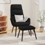 Sillón de relax con taburete de tela y cuero sintético negro de , Sillones - Ref: Foro24-3097511, Precio: 130,15 €, Descuento: %