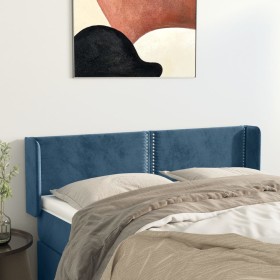 Cabecero de terciopelo azul oscuro 147x16x78/88 cm de , Cabeceros y pies de cama - Ref: Foro24-3118680, Precio: 63,92 €, Desc...