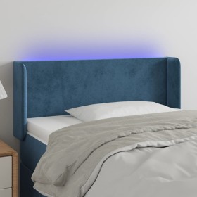 Cabecero con LED de terciopelo azul oscuro 83x16x78/88 cm de , Cabeceros y pies de cama - Ref: Foro24-3122990, Precio: 45,24 ...