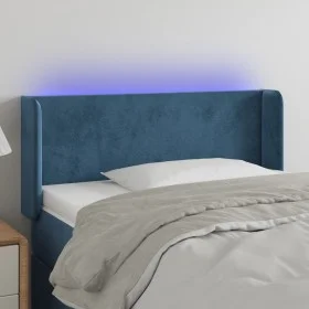 Cabecero con LED de terciopelo azul oscuro 83x16x78/88 cm de , Cabeceros y pies de cama - Ref: Foro24-3122990, Precio: 45,92 ...