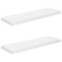 Estante flotante de pared 2 uds MDF blanco brillo 80x23,5x3,8cm de vidaXL, Estantes y estanterías - Ref: Foro24-323752, Preci...