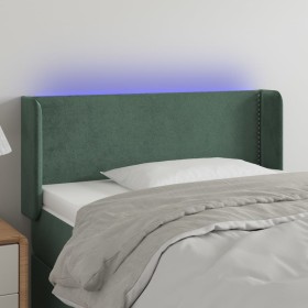 Cabecero con LED de terciopelo verde oscuro 93x16x78/88 cm de , Cabeceros y pies de cama - Ref: Foro24-3123135, Precio: 49,91...