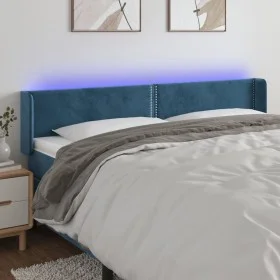 Cabecero con LED de terciopelo azul oscuro 163x16x78/88 cm de , Cabeceros y pies de cama - Ref: Foro24-3123154, Precio: 75,92...