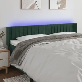 Dark green velvet headboard with LED lights 183x16x78/88 cm by , Headboards and footboards - Ref: Foro24-3123537, Price: 85,5...