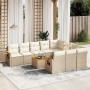 Set de sofás de jardín 11pzas con cojines ratán sintético beige en Conjuntos de jardín | Comprar online en Foru.es