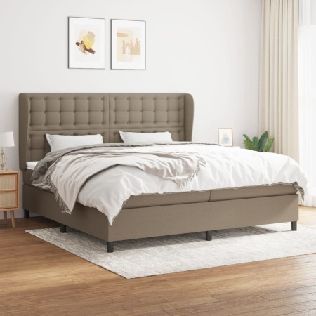 Cama box spring con colchón tela gris taupe 200x200 cm de , Camas y somieres - Ref: Foro24-3128313, Precio: 739,61 €, Descuen...