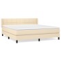Cama box spring con colchón tela color crema 180x200 cm de , Camas y somieres - Ref: Foro24-3129734, Precio: 562,89 €, Descue...