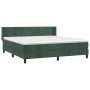Cama box spring con colchón terciopelo verde oscuro 160x200 cm de , Camas y somieres - Ref: Foro24-3130850, Precio: 508,08 €,...