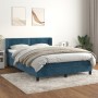 Cama box spring con colchón terciopelo azul oscuro 140x190 cm de , Camas y somieres - Ref: Foro24-3130899, Precio: 417,27 €, ...