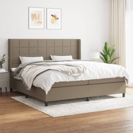 Cama box spring con colchón tela gris taupe 200x200 cm de , Camas y somieres - Ref: Foro24-3131461, Precio: 699,10 €, Descuen...