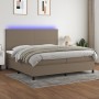 Cama box spring colchón y luces LED tela gris taupe 200x200 cm de , Camas y somieres - Ref: Foro24-3134745, Precio: 714,35 €,...