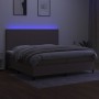 Cama box spring colchón y luces LED tela gris taupe 200x200 cm de , Camas y somieres - Ref: Foro24-3134745, Precio: 714,35 €,...