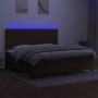 Cama box spring colchón luces LED tela marrón oscuro 200x200 cm de , Camas y somieres - Ref: Foro24-3135064, Precio: 652,72 €...