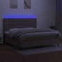 Cama box spring colchón y luces LED tela gris taupe 200x200 cm de , Camas y somieres - Ref: Foro24-3135225, Precio: 722,71 €,...