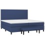 Cama box spring con colchón tela azul 200x200 cm de , Camas y somieres - Ref: Foro24-3136467, Precio: 751,89 €, Descuento: %