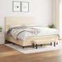 Cama box spring con colchón tela color crema 160x200 cm de , Camas y somieres - Ref: Foro24-3136450, Precio: 626,61 €, Descue...