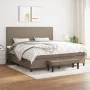 Box spring bed with gray taupe fabric mattress 200x200 cm by , Beds and slatted bases - Ref: Foro24-3136465, Price: 812,97 €,...